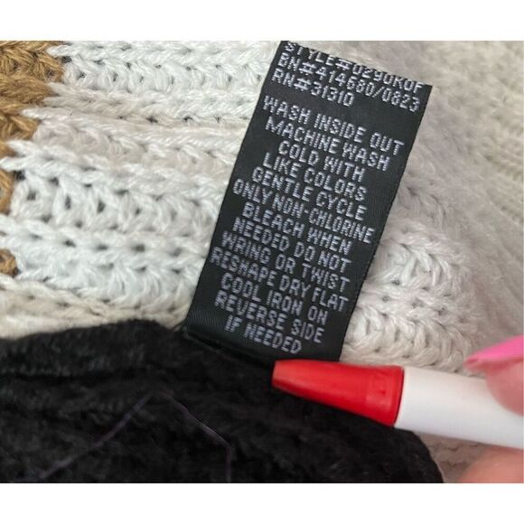 Fortune + Ivy Women's Large Black Brown Colorblocked Cardigan Sweater Open Front - Picture 5 of 7